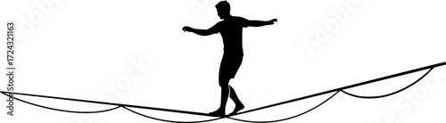Slackline rope, Slackline rope silhouette, Slacklining silhouette, Slacklining, Slackline, Slackline rope clipart, Slackline vector bundle set