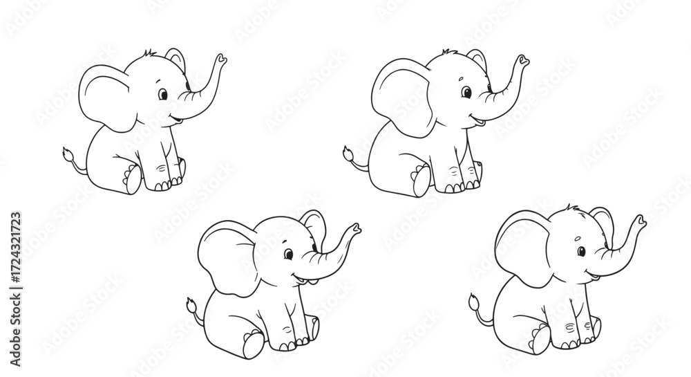 Fototapeta premium Cute Baby Elephants