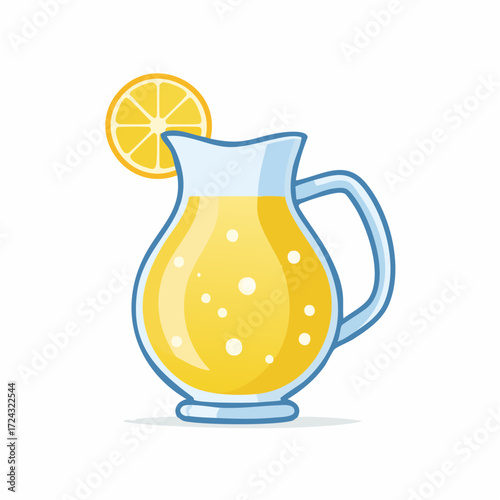 Refreshing Yellow Lemonade Pitcher with Lemon Slice