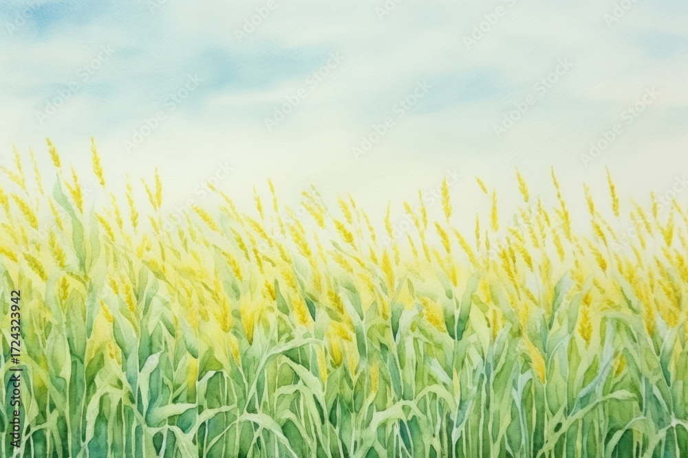 Fototapeta premium Background corn field backgrounds landscape outdoors.