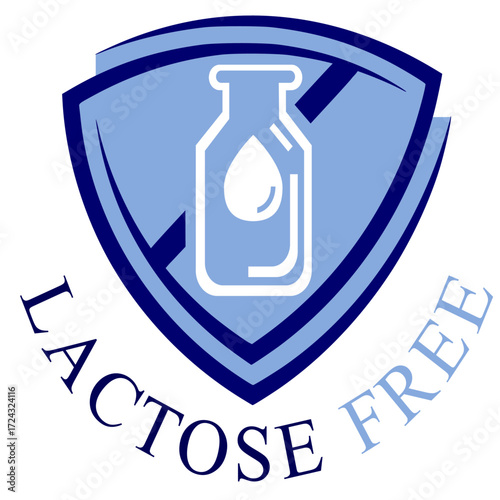Lactose free vector logo template. Suitable used for stamp or product label.
