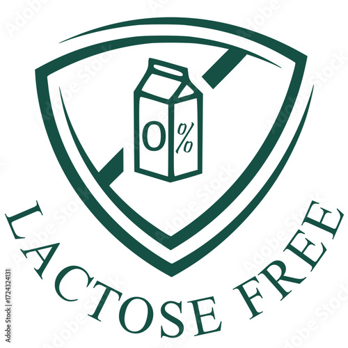 Lactose free vector logo template. Suitable used for stamp or product label.
