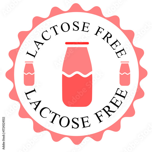 Lactose free vector logo or badge template. Suitable used for stamp or product label.
