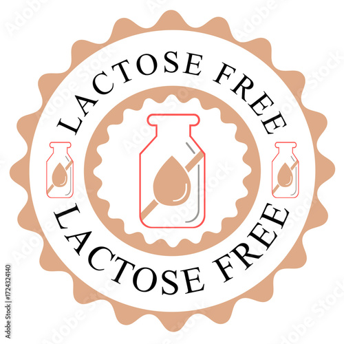 Lactose free vector logo or badge template. Suitable used for stamp or product label.
