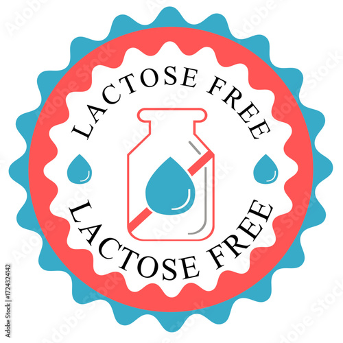 Lactose free vector logo or badge template. Suitable used for stamp or product label.
