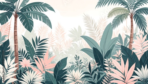 Lush tropical foliage scene