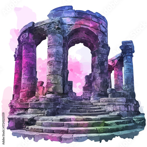 Altar, watercolor drawing vector, isolated on a white background.