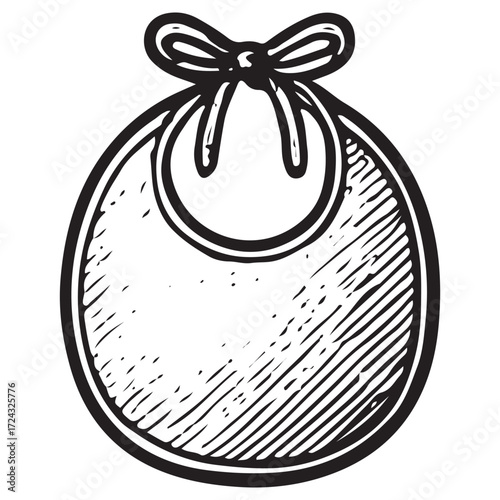 Baby Bib Line Art Vector Icon