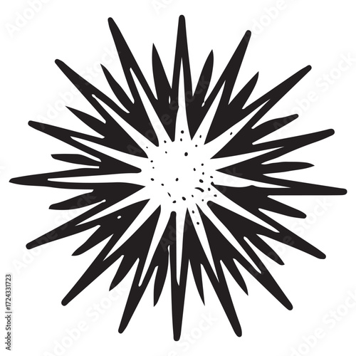 Cosmic Supernova Explosion Vintage Illustration, Celestial Energy Burst, Mystical Star Power Art