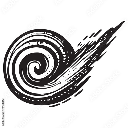 Spiral Galaxy Cosmic Swirl Art, Mystical Universe Symbol, Vintage Astronomical Illustration