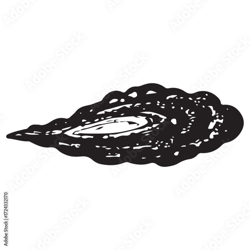 Hand-Drawn Cosmic Comet Illustration, Celestial Traveler Symbol, Vintage Space Art