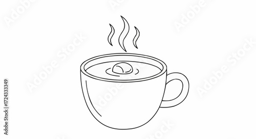 Christmas  hot chocolate drink vector illustration, coffee cup with steam, hot beverage drawing, cafe mocha icon design vector