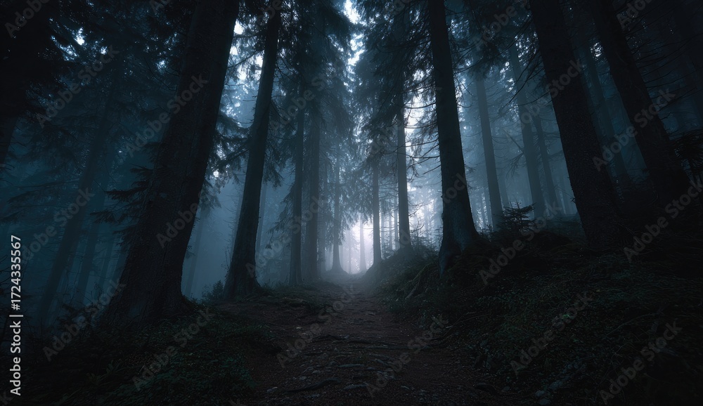 Fototapeta premium Misty forest path (2)