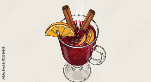 Christmas  discover delicious mulled wine recipe with orange and cinnamon for a cozy winter holiday drink recipe vector
