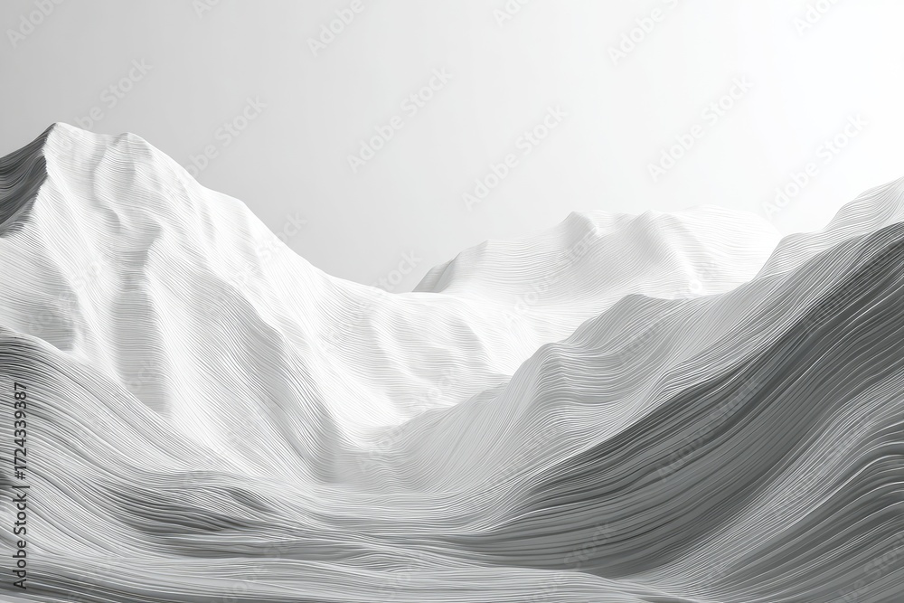 Fototapeta premium Abstract monochrome mountain range (1)