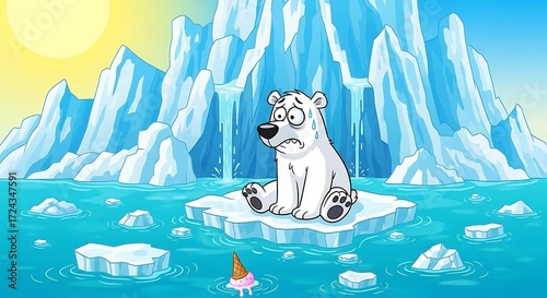 Sad Bear on Iceberg.