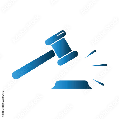 Law hammer icon design template