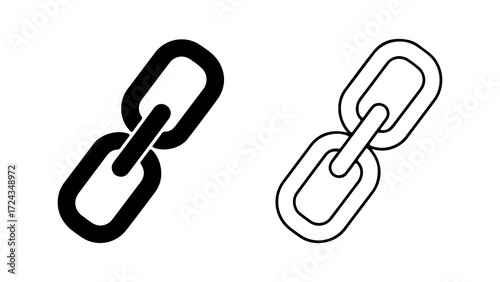 Two chain link icons one filled one outline.