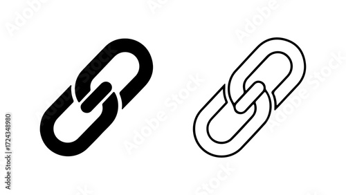 Two chain link icons black and line art.