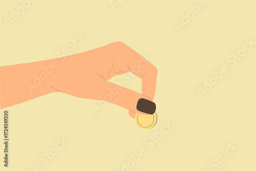 hand holding coin