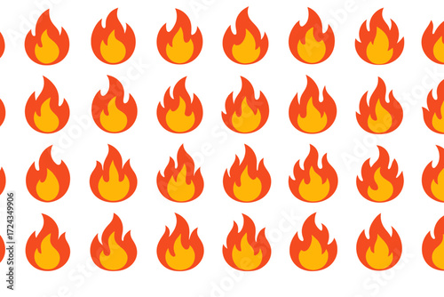 Seamless Simple Fire Flame Pattern Vector
