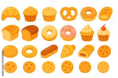Vector Bakery Pastry and Bread Set
