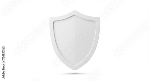 Clean white shield subtly floats against bright background offering strong protection. AI Generated