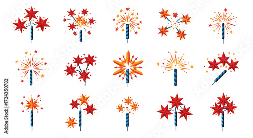 Sparklers emitting colorful bursts of light during a festive celebration, creating a joyful and celebratory atmosphere.