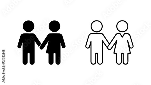 Two figures holding hands representing a couple or partnership in solidarity.