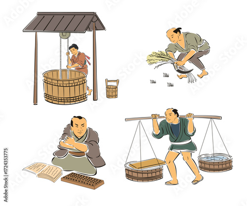 江戸時代　仕事セット