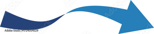 3D風の曲線の矢印、単体、青
3D style curved arrow, single, blue
