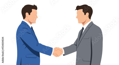Formal handshake representing a business deal or successful partnership in a corporate environment