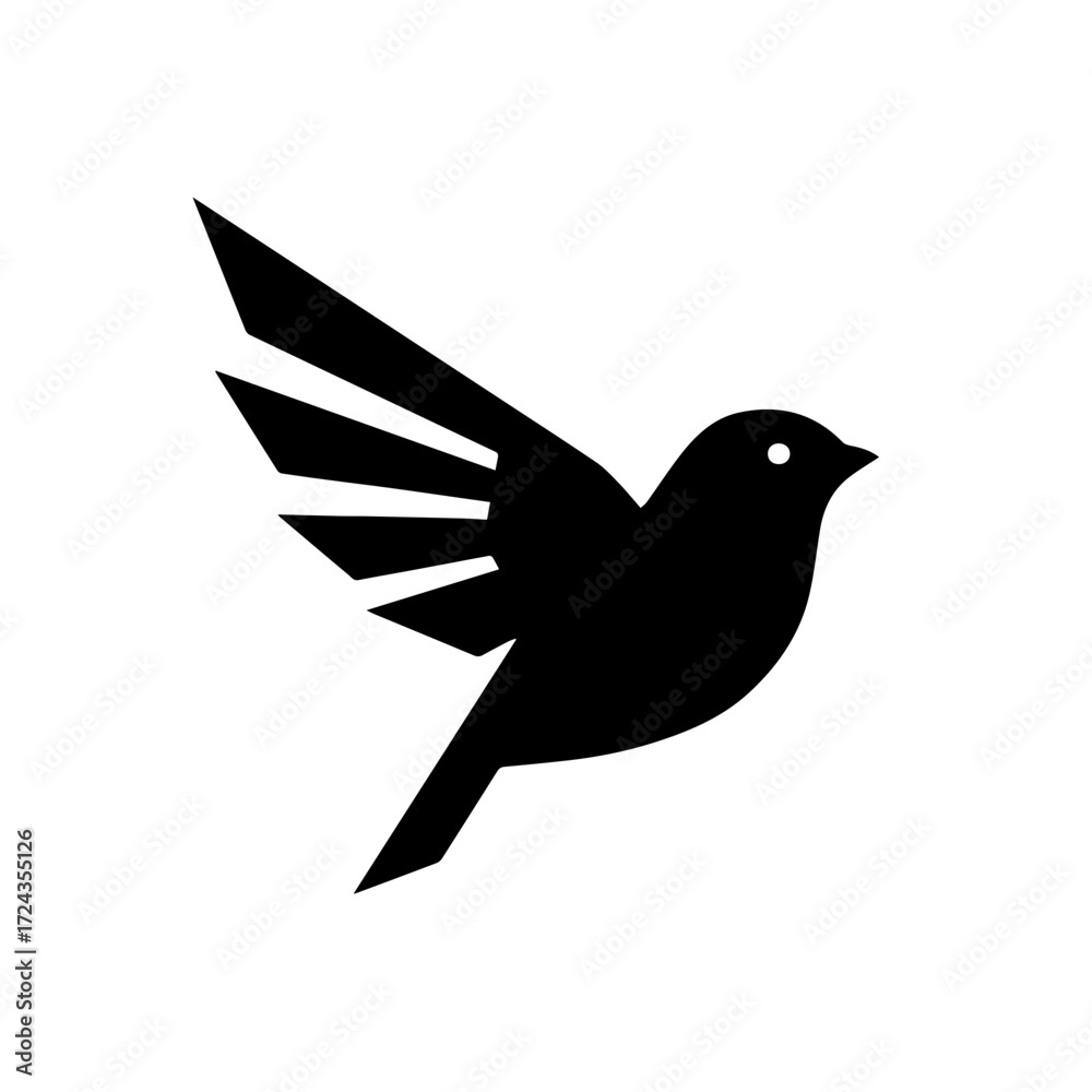 Fototapeta premium Geometric Abstract Flying Bird Icon