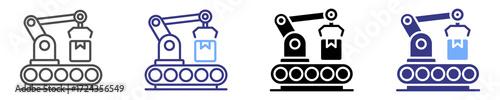 robotic arm icon set multiple style