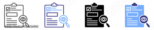 inspection report icon set multiple style