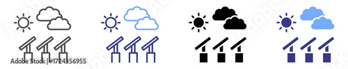 solar field icon set multiple style