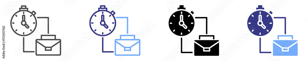 Obraz premium shift scheduling icon set multiple style