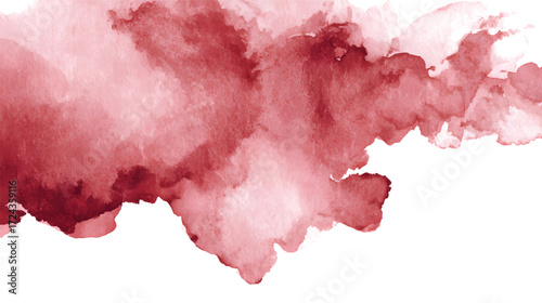 A soft watercolor splash in shades of red and pink, ideal for backgrounds or artistic designs