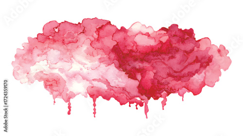 A soft watercolor splash in shades of red and pink, ideal for backgrounds or artistic designs