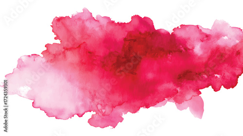 A soft watercolor splash in shades of red and pink, ideal for backgrounds or artistic designs