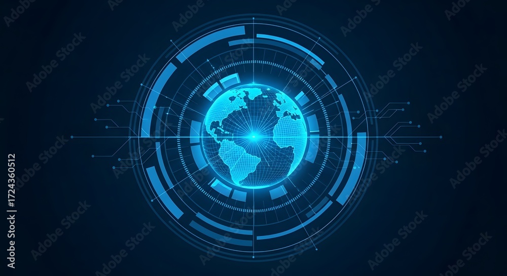 Obraz premium Innovative Digital World Globe Illustration