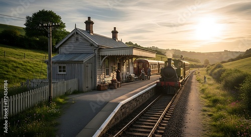 Steam train station.