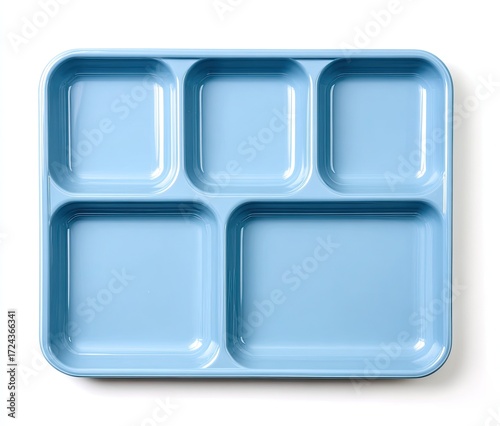 Light-blue plastic divided food tray