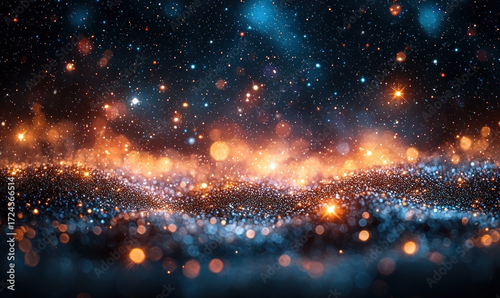 Naklejka premium Abstract night scene with glittering lights