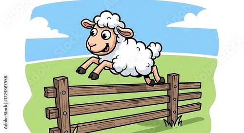 Sheep Jumping Fence. (1)
