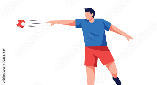 Athlete throwing ball with force and precision, illustration of sports activity and hand-eye coordination in competitive games