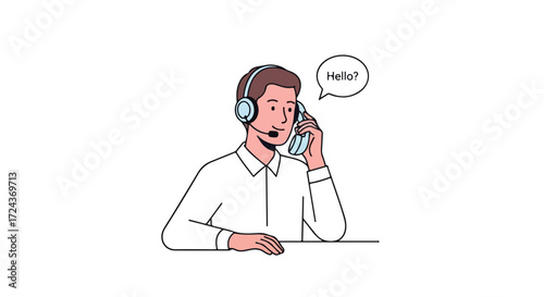 Assistance provided by a dedicated support agent through a modern telecommunication system and answering questions for the customer in a
