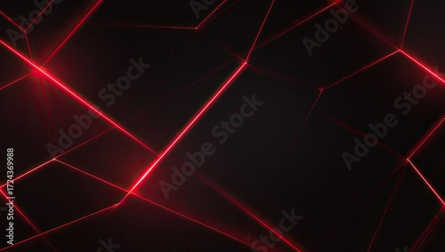 Abstract geometric pattern with red glowing lines