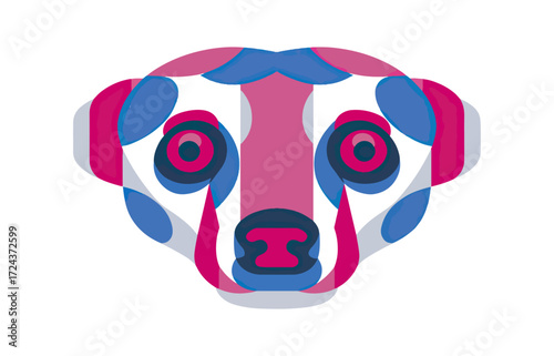 Colorful abstract meerkat face