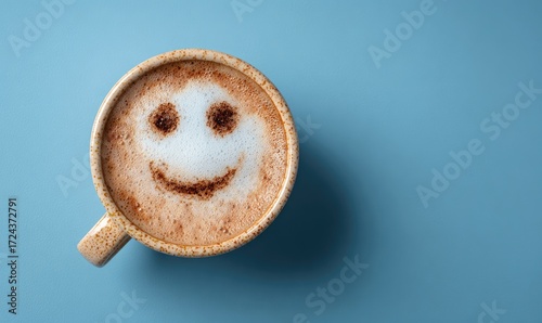 Cappuccino with smiley face latte art